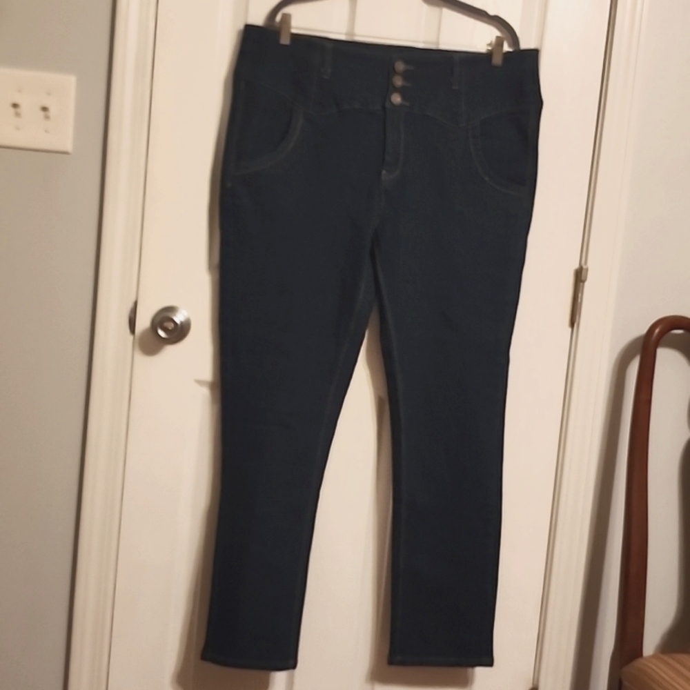 Collectif Rebel Kate Pinup Style Stretchy Denim Jeans (full length)